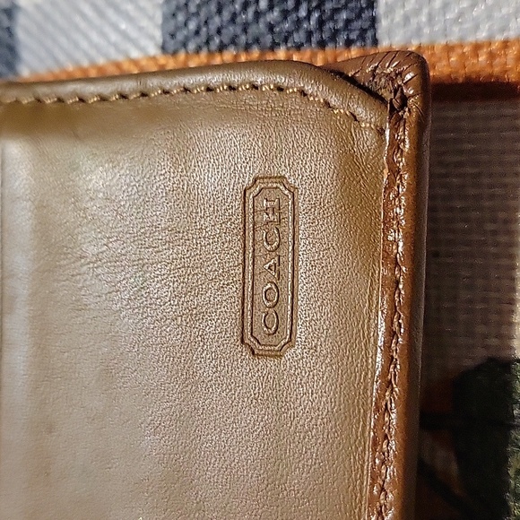 COACH MONOGRAM CANVAS & LEATHER EUC TRI-FOLD WALLET w/COA - Picture 5 of 7